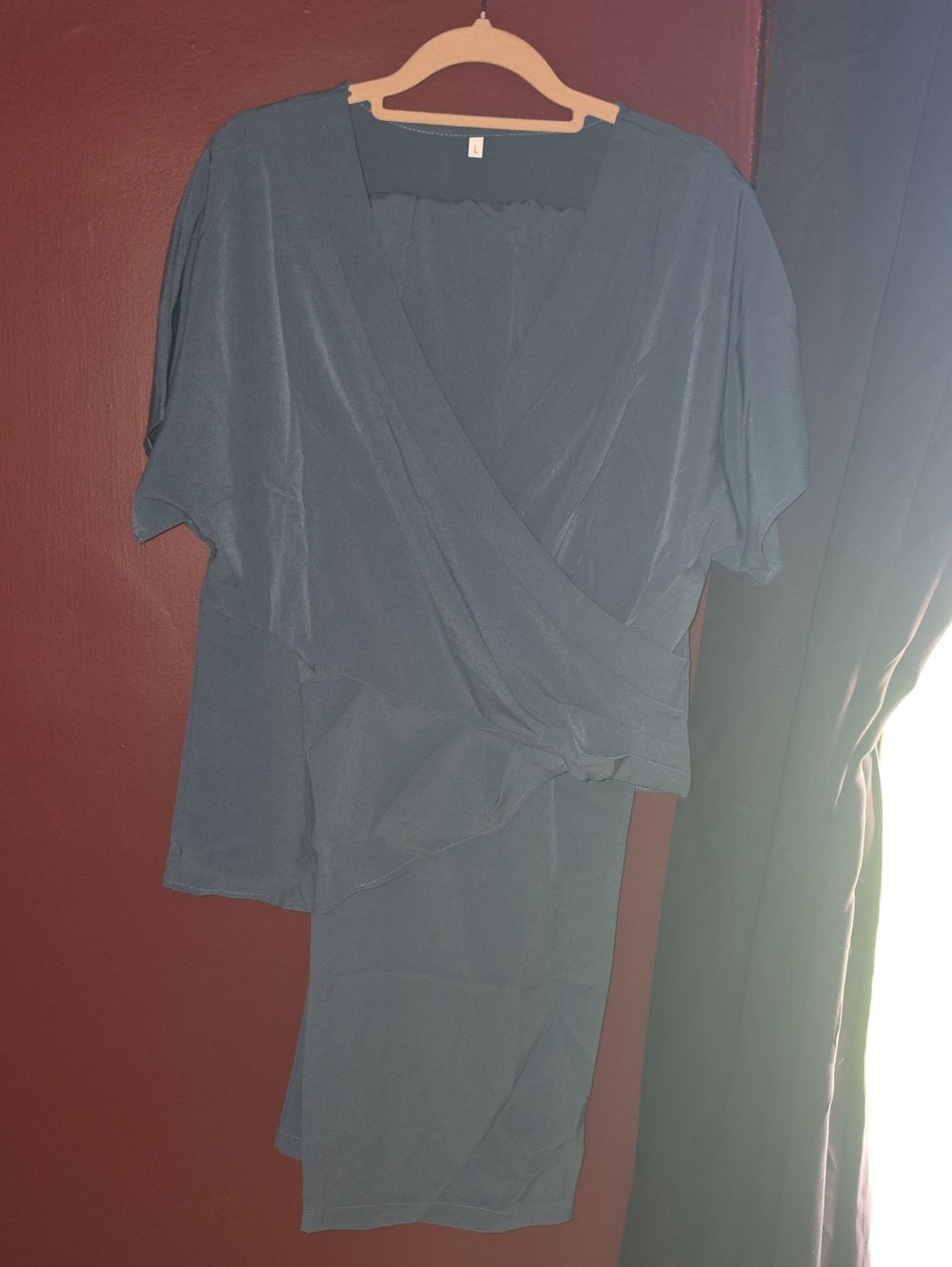 Top And Bottom Set in Gray Blue Like New